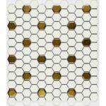 мозаика белая матовая с золотом babylon-gold-matt