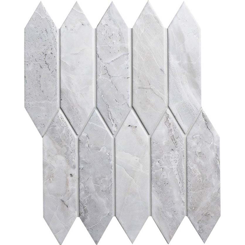 Мозаика керамическая из керамогранита под серый мрамор на сетке level-light-255х313мм