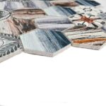 мозаика керамическая с синими чипами с рисунком на сетке mumbai фото 2