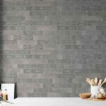 Керамическая плитка кабанчик пэчворк Aparici uptown anthracite и anthracite toki 7.4x29.75 см фото в интерьере