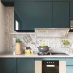 мозаика керамическая прямоугольная с рисунком терраццо terrazzo-color-29.5x28 фото на фартуке кухни