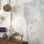 Керамогранит светлый под металл с ржавчиной Бласт керамин фото в интерьере