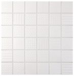 Белая мозаика керамическая на сетке Nevada 306x306 мм с чипами с узором