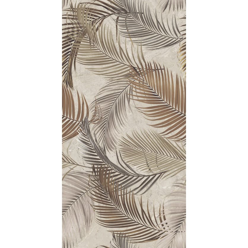 Глянцевый керамогранит с рисунком листьев для пола и стен cratic snowflakes decor 60x120 см