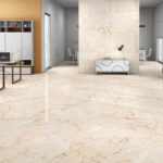 Керамогранит глянцевый бежевый под мрамор rosalia glossy 600х1200 мм фото в интерьере