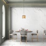 Матовый белый керамогранит для пола и стен zenith 600х1200мм фото в интерьере