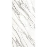 Белый полуполированный керамогранит под мрамор с серыми прожилками Marbleset Venato 60х120