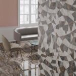 Керамогранит полуполированный MarbleSet Декор Микс Терраццо 600х600 мм фото в интерьере