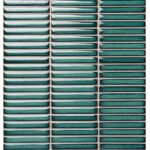 Мозаика керамическая прямоугольная из керамогранита на сетке finger-pacific-blue