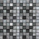 мозаика серебристая на сетке со стеклом и металлом trend-silver-30х30 см чип 23х23мм