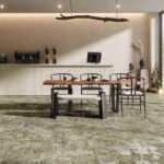 Керамогранит напольный зеленый матовый испанский Aparici Rug green Natural 59x59 см фото в интерьере