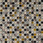 Мозаика серебристая с золотом на сетке space-30x30 см чип 15х15мм