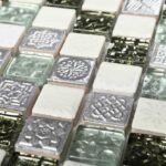 Белая керамическая мозаика Bali 300x300 мм чип 23х23 мм вид 1