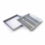 Люк напольный под плитку заполняемый со съемной дверцей 60х60 фото 2