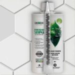 demex затирка цвет дымчато серый 103 туба 400гр с плиткой