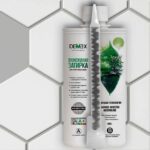 demex затирка цвет пепельный серый 105 туба 400гр с плиткой