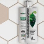 demex затирка цвет светло-коричневый 009 туба 400гр вид с плиткой