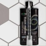 Эпоксидная затирка Demex матовая французский серый 308 с плиткой