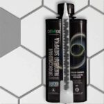 Эпоксидная затирка Demex матовая серый гранит 311 с плиткой