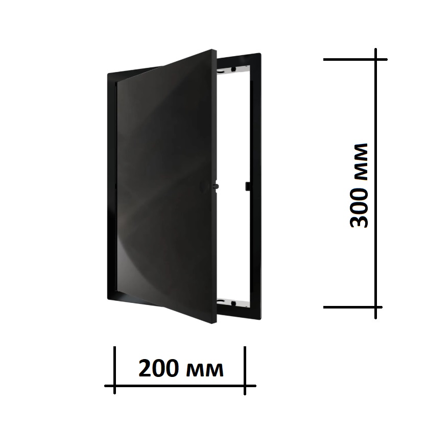Люк ревизионный пластиковый L2030N black 20х30 см