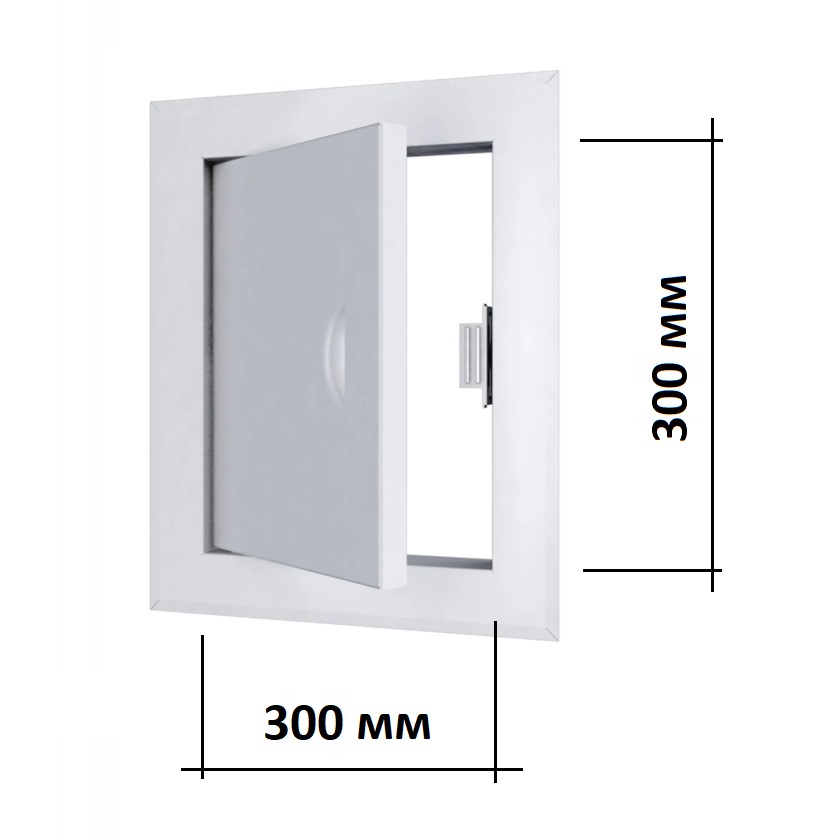 Люк ревизионный под плитку 300х300 ЛТ3030Мп белый стальной с ручкой в закрытом виде Люк ревизионный под плитку 300х300 ЛТ3030Мп белый стальной с ручкой с размерами