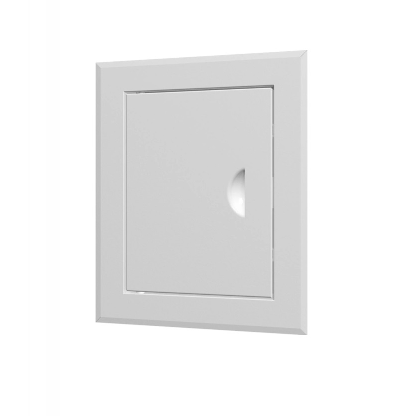 Люк ревизионный под плитку 300х300 ЛТ3030Мп белый стальной с ручкой в закрытом виде