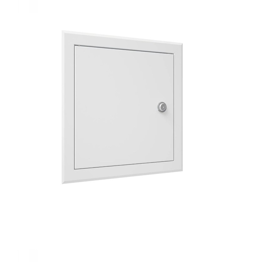 Люк ревизионный под плитку 300х300 ЛТ3030Мз белый стальной с замком в закрытом виде