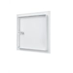Люк ревизионный под плитку 300х300 ЛТ3030Мз белый стальной с замком вид сзади