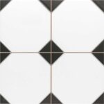 Canterbury Black белый керамогранит 33.3х33.3 с черными вставками