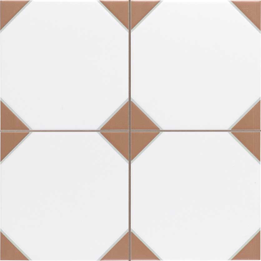 Canterbury Terra белый матовый керамогранит 33.3х33.3 с коричневыми вставками