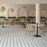 Фото в интерьере керамогранита Canterbury Green 33,3х33,3 см