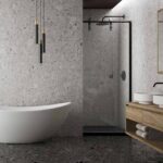 интерьер с черным и белым терраццо pietra gre di вид 2