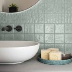 Керамическая плитка Absolute ceramica Sticks green 20x20 фото в интерьере