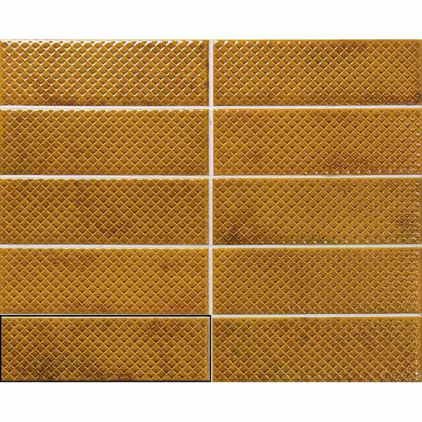 Керамическая плитка кабанчик оранжевый Mimosa amber 6.2x20 см Керамическая плитка Ape carmen mimosa amber 6.5x20 оранжевый кабанчик со структурной эмалью