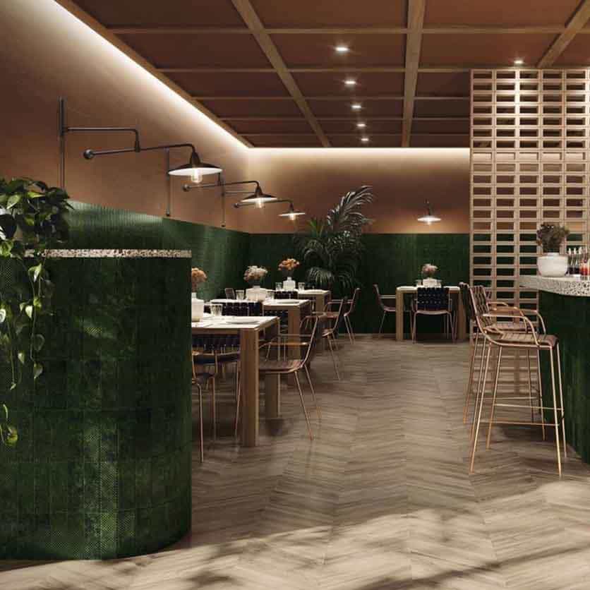 Керамическая плитка кабанчик зеленый Genuine Emerald 6.2x20 см фото 1