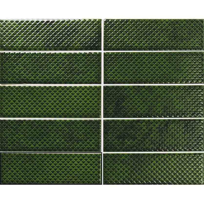 Керамическая плитка кабанчик зеленый Mimosa Emerald 6.2x20 см варианты оттенков в партии