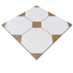 Керамогранит белый с коричневыми вставками Canterbury Terra 33х33 см вид 2