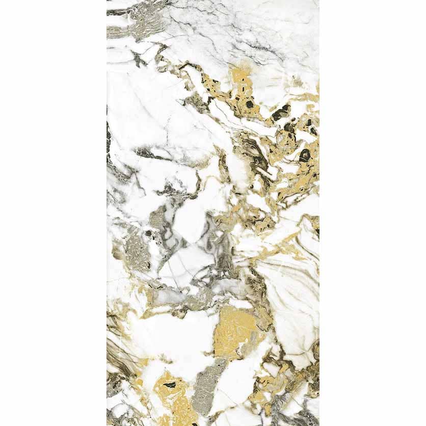 Керамогранит берый мрамор с интенсивными прожилками Pamesa Cr. Lux Grotta Oro Pul. Rect 60x120 лица эмали 3