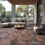 Керамогранит коричневый Pamesa Slate Way Brown Rect. фото в интерьере