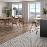 Керамогранит Pamesa Vintage Black 45x45 матовая с узорами фото в интерьере 2