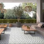 Керамогранит Pamesa Vintage Blu 45x45 матовая с узорами фото в интерьере 2