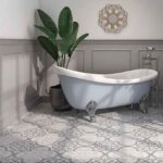 Керамогранит Pamesa Vintage Perla 45x45 матовая с узорами фото в интерьере