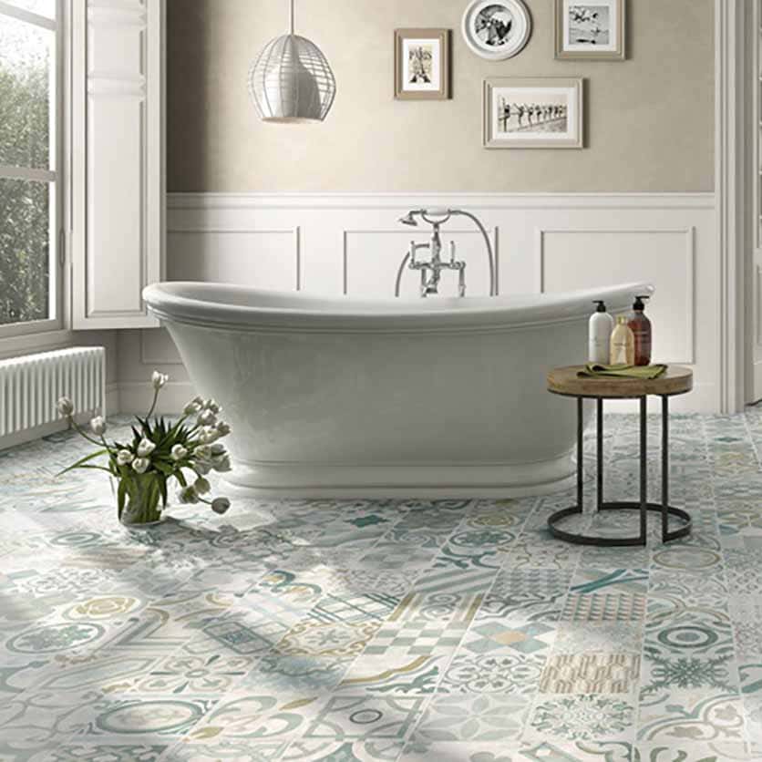 керамогранит пэчворк pamesa Provensza L Gris 60x60 с рисунками керамогранит пэчворк pamesa Provensza L Gris 60x60 с рисунками фото в интерьере 1