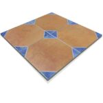 Керамогранит Realonda Dover Cotto Blue 33.3x33.3 см терракотовый с голубыми вставками вид 2