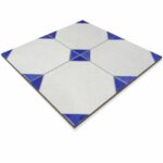 Керамогранит Realonda Dover Sand Cobalt 33.3x33.3 бежевый со вставками цвета кобальт вид 2