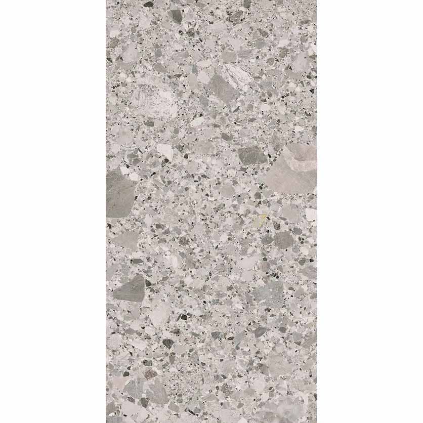 Керамогранит серый терраццо Pietra Gre Di Perla 60х120 варианты лиц эмали 3