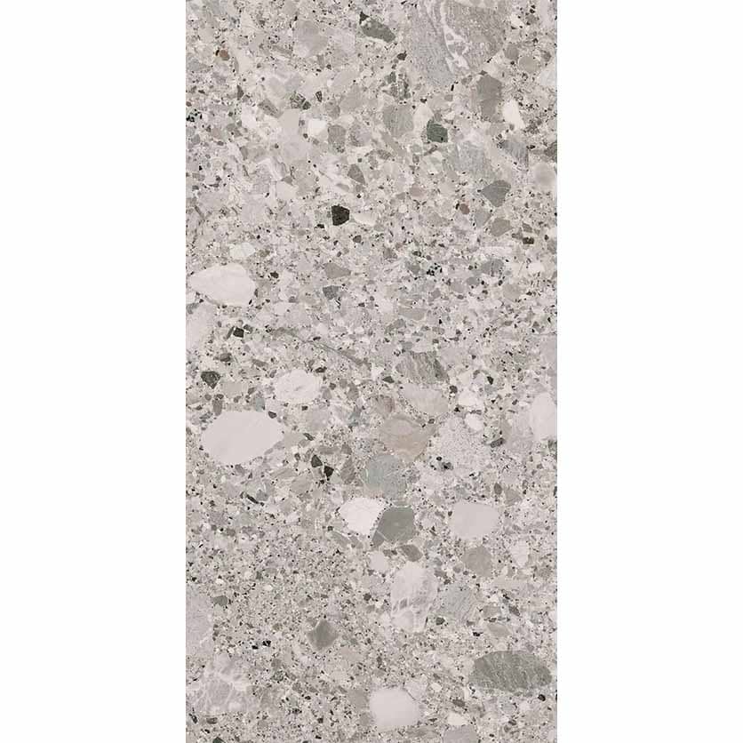 Керамогранит серый терраццо Pietra Gre Di Perla 60х120 варианты лиц эмали 3 Керамогранит серый терраццо Pietra Gre Di Perla 60х120