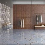 Керамогранит синий мрамор Pamesa Cr. Lux Nirvana Pul. Rect. 60x120 фото в интерьере 2