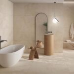 Матовый керамогранит Pamesa Ropalano pietra sand 90x90 фото в интерьере
