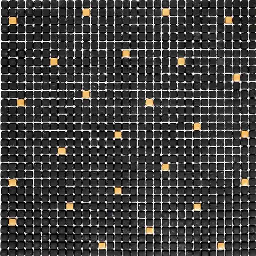 мозаика на сетке черная AGKV-04 303х303 толщина 6 мм
